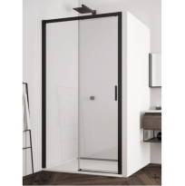 Sanswiss Top-Line S black drzwi przesuwne dwuczęściowe 120cm(117,5-122,5cm), lewe, profile czarny mat, szkło bezbarwne TLS2G1200607