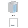 Sanswiss Top-Line S black drzwi przesuwne dwuczęściowe 140cm(137,5-142,5cm), prawe, profile czarny mat, szkło bezbarwne TLS2D1400607