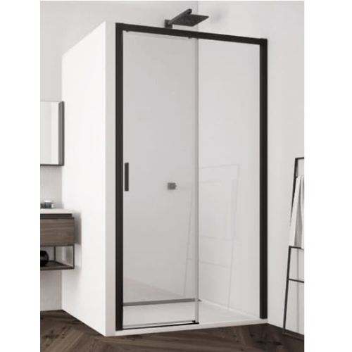 Sanswiss Top-Line S black drzwi przesuwne dwuczęściowe 160cm(157,5-162,5cm), prawe, profile czarny mat, szkło bezbarwne TLS2D1600607