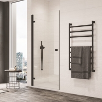 Sanswiss Annea black drzwi jednoczęściowe 100cm(98,5-100cm), lewe, profile czarny mat, szkło bezbarwne AN1CG10000607-VANE.06