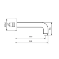 Emmevi Piper wylewka wannowa 300mm, chrom C00626F-30CR
