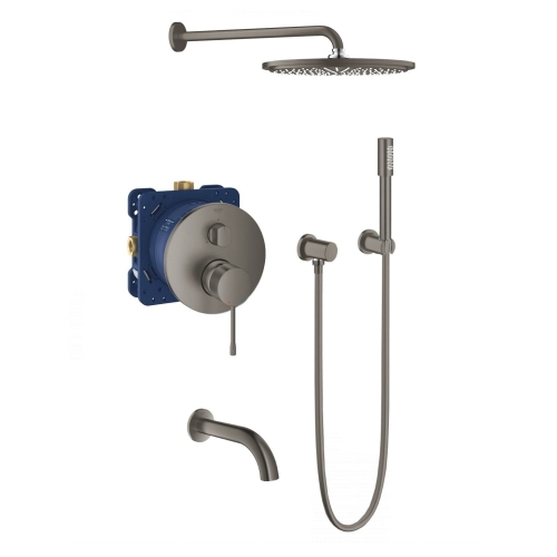 Grohe Essence komplet wannowo-prysznicowy z deszczownicą, brushed hard graphite 24092AL1-01