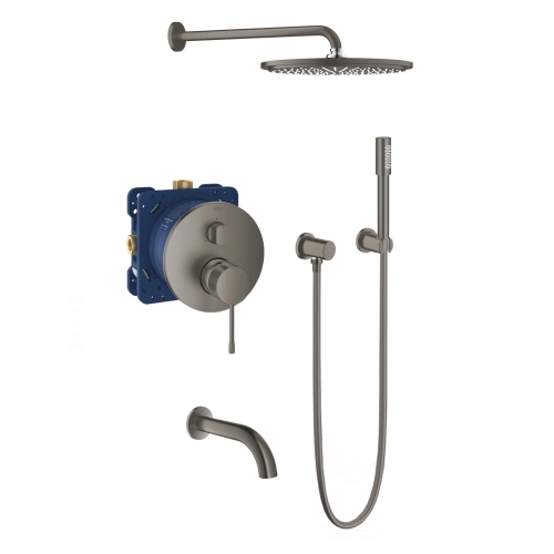 Grohe Essence komplet wannowo-prysznicowy z deszczownicą, brushed hard graphite 24092AL1-01