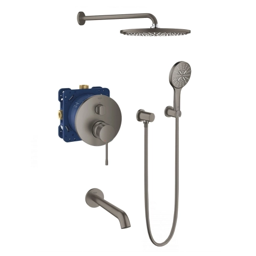 Grohe Essence komplet wannowo-prysznicowy z deszczownicą, szczotkowany grafit - brushed hard graphite 24092AL1-05