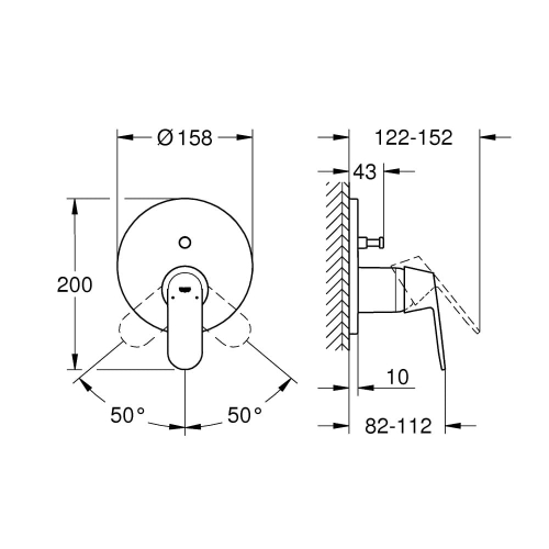 Grohe Eurosmart Cosmopolitan bateria wannowa podtynkowa, element zewnętrzny 24045000