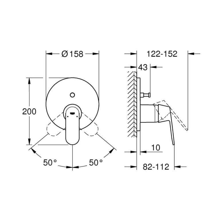 Grohe Eurosmart Cosmopolitan bateria wannowa podtynkowa, element zewnętrzny 24045000
