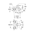 Grohe Eurosmart Cosmopolitan bateria wannowa ścienna 32831000