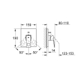 Grohe Eurocube bateria wannowa-prysznicowa podtynkowa, element zewnętrzny do 35501, chrom 19896000
