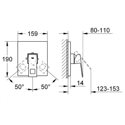 Grohe Eurocube bateria natryskowa podtynkowa, element zewnętrzny do 35501 19898000