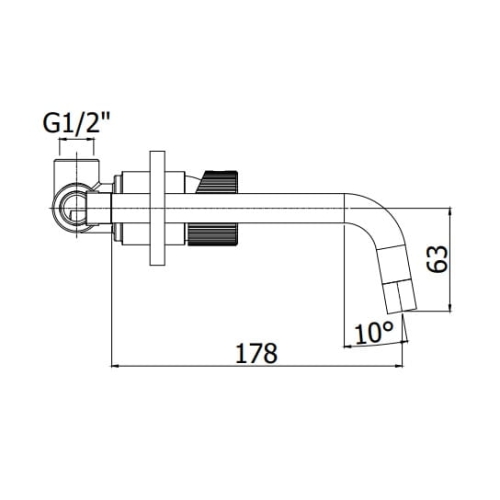 Paffoni JO bateria umywalkowa podtynkowa, wylewka 178mm, chrom JO006CR70