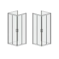 Sanplast TX5 kabina trójścienna kwadratowa 80x80x80cm, profile srebrny połysk, szkło bezbarwne W0, 600-271-0220-1310-38-401