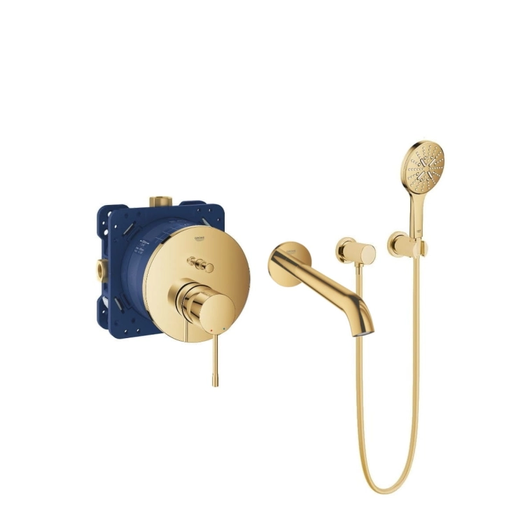 Grohe Essence komplet wannowo-prysznicowy podtynkowy, złoty połysk - cool sunrise 24058GL1-12