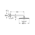 Grohe Rainshower Mono Cube prysznic górny 310mm z ramieniem ściennym, grafitowy błyszczący - hard graphite 26564A00