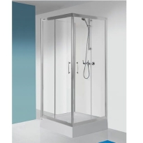 Sanplast TX5 kabina trójścienna kwadratowa 90x90x90cm szkło bezbarwne W0, profile srebrne błyszczące 600-271-0230-1320-38-401