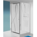 Sanplast TX5b kabina trójścienna prostokątna 70x90x70cm szkło ze wzorem W15, profile srebrne błyszczące 600-271-1100-2-1290-38-231