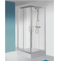 Sanplast TX5b kabina trójścienna prostokątna 90x80x90cm szkło bezbarwne W0, profile srebrne błyszczące 600-271-0190-1320-38-401