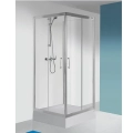 Sanplast TX5b kabina trójścienna prostokątna 90x80x90cm szkło bezbarwne W0, profile srebrne błyszczące 600-271-0190-1320-38-401