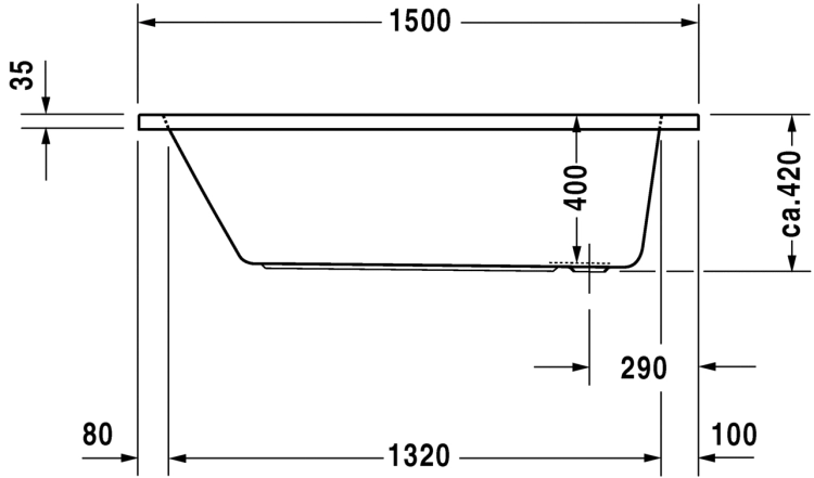 Duravit D-code wanna prostokątna 150x75cm 700095000000000