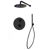Paffoni Light Black zestaw prysznicowy podtynkowy z deszczownicą 30cm, czarny mat LIQ018ZSC2E.NO