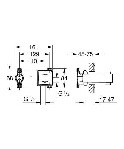 Grohe element podtynkowy baterii umywalkowej 23200002