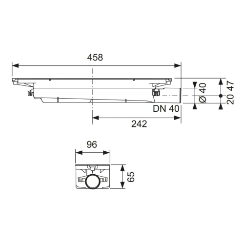TECEdrainprofile syfon odpływowy „niski”, DN 40, odpływ boczny 673001