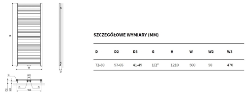 Excellent Horos 121 grzejnik łazienkowy 121x50cm biały GREX.HO121.WH