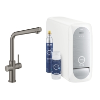 Grohe Blue Home zestaw startowy z wylewką w kształcie L, brushed hard graphite 31454AL1