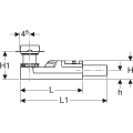 Rozmiary: H1 65 - 175 mm, h 32 mm, L 300 mm, L1 358 mm, H 65 mm