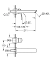 Grohe Eurosmart bateria umywalkowa podtynkowa rozmiar M, element zewnętrzny, chrom 29338003