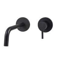 Paffoni Light Black bateria umywalkowa podtynkowa wylewka l-178mm, czarny mat LIG006NO70