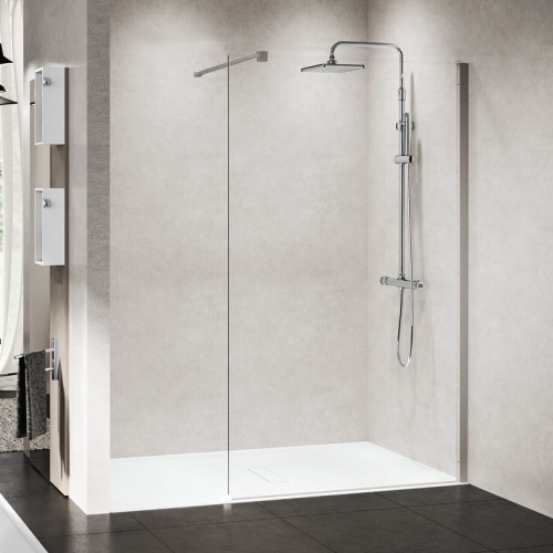 Novellini Kuadra H Walk-In ścianka prysznicowa 80cm(77-80cm), inox - stal szczotkowana KUADH80-1Z