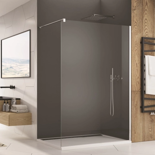 Sanswiss Walk-In EASY STR4P ścianka boczna wolnostojąca 90cm, srebrny połysk STR4P0905007