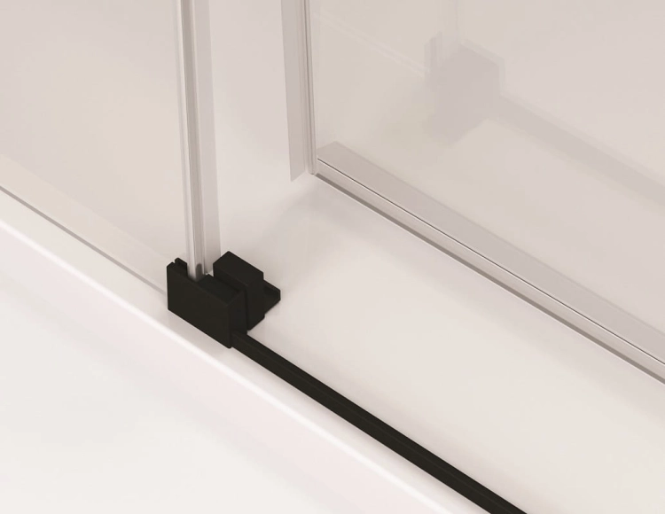 Sanswiss Walk-In Cadura Black Line ścianka wolnostojąca dwuczęściowa z elementem przesuwnym 110cm, prawa, profil czarny mat, szkło bezbarwne CAW2D1100607