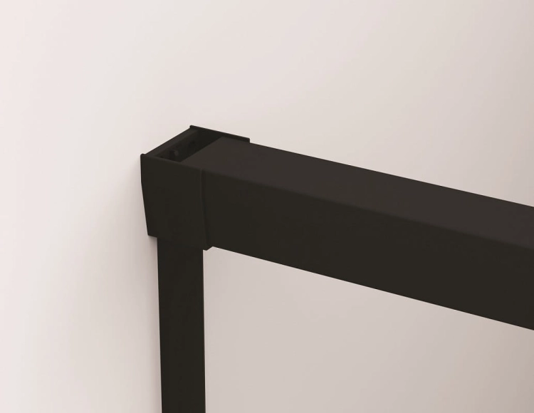 Sanswiss Walk-In Cadura Black Line ścianka wolnostojąca dwuczęściowa z elementem przesuwnym 110cm, prawa, profil czarny mat, szkło bezbarwne CAW2D1100607