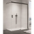 Sanswiss Walk-In Cadura Black Line ścianka wolnostojąca 140cm, dwuczęściowa z elementem przesuwnym, prawa, profil czarny mat, szkło bezbarwne CAW2D1400607