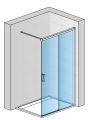 Sanswiss Walk-In Cadura Black Line ścianka wolnostojąca 180cm, dwuczęściowa z elementem przesuwnym, prawa, profil czarny mat, szkło bezbarwne CAW2D1800607