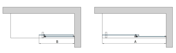 Sanswiss Walk-In Cadura White Line ścianka wolnostojąca 140cm, dwuczęściowa z elementem przesuwnym, prawa, profil biały mat, szkło bezbarwne CAW2D1400907