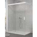 Sanswiss Walk-In Cadura White Line ścianka wolnostojąca 180cm, dwuczęściowa z elementem przesuwnym, lewa, profil biały mat, szkło bezbarwne CAW2G1800907