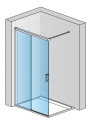 Sanswiss Walk-In Cadura White Line ścianka wolnostojąca 180cm, dwuczęściowa z elementem przesuwnym, lewa, profil biały mat, szkło bezbarwne CAW2G1800907