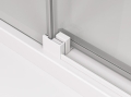Sanswiss Walk-In Cadura White Line ścianka wolnostojąca 180cm, dwuczęściowa z elementem przesuwnym, lewa, profil biały mat, szkło bezbarwne CAW2G1800907