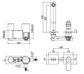 Paffoni Tilt bateria umywalkowa podtynkowa, wylewka 200mm, czarny mat TI105NO70