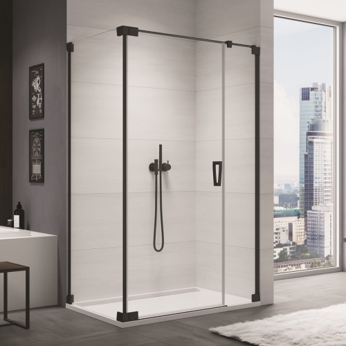 Sanswiss Cadura Black Line kabina prostokątna 75x140cm, prawa, profil czarny mat, szkło bezbarwne CA31CG1400607+CAT20750607