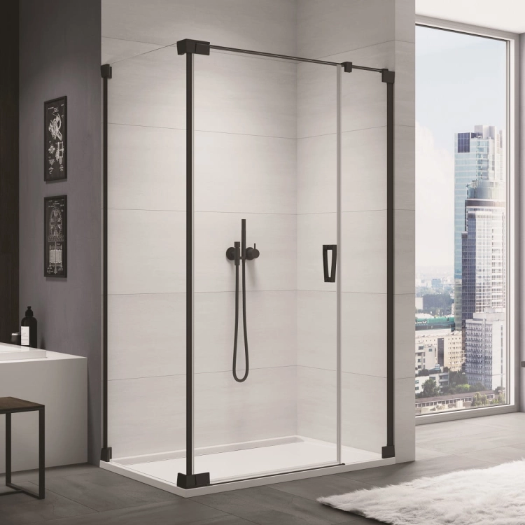 Sanswiss Cadura Black Line kabina prostokątna 75x140cm, prawa, profil czarny mat, szkło bezbarwne CA31CG1400607+CAT20750607