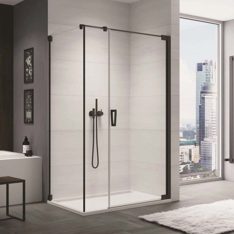 Sanswiss Cadura Black Line kabina prostokątna 140x75cm, prawa, profil czarny mat, szkło bezbarwne CA31CD1400607+CAT50750607