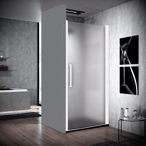 Novellini Young 2.0 1B drzwi wahadłowe 70cm(67-71cm), profil biały mat, szkło satyna Y21B67-4U