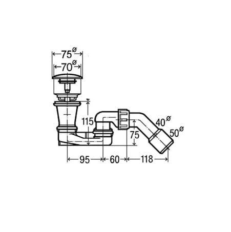 Viega Varioplex syfon brodzikowy ø52mm, klik-klak, model 6977, 572.860