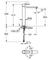Grohe Lineare XL-size bateria umywalkowa wysoka, stal nierdzewna 23405DC1