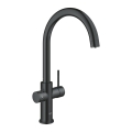Grohe Blue Home zestaw startowy z wylewką w kształcie C, aksamitna czerń 31455KS1