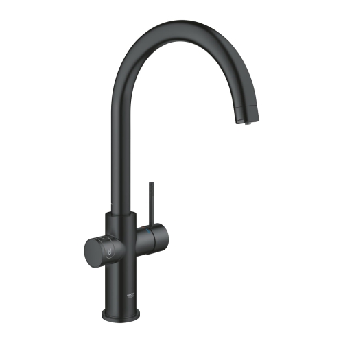Grohe Blue Home zestaw startowy z wylewką w kształcie C, aksamitna czerń 31455KS1