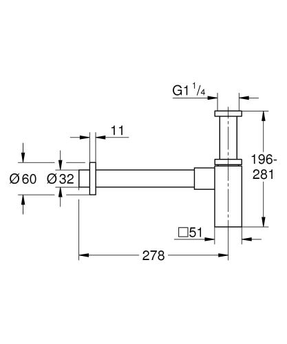 Grohe półsyfon umywalkowy, chrom 40564000